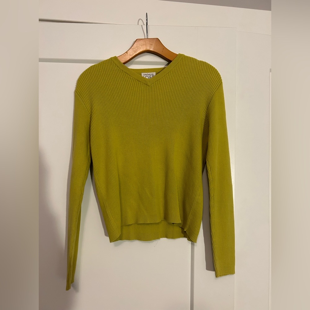 Lime green Ann Taylor Loft v-neck sweater